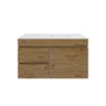 Camden 900mm Timber Wall Hung Vanity Prime Oak Left Hand Drawers - RJ Bathroom
