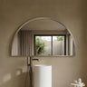 Arco 1200x800mm Brushed Nickel half moon arch framed mirror