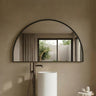 Arco 1200x800mm Matte Black half moon arch framed mirror