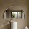 Arco 1500x1000mm Matte White half moon arch framed mirror