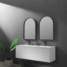 Arco 600x900mm Matte Black arch framed mirror