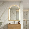 Arco 600x900mm Brushed Gold arch framed led mirror