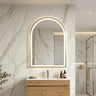Arco 600x900mm Brushed Nickel arch framed led mirror