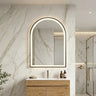 Arco 600x900mm Gun Metal arch framed led mirror