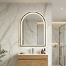 Arco 600x900mm Matte Black arch framed led mirror