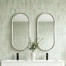 Ellips 450x900mm Brushed Nickel oval pill framed mirror