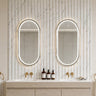 Ellips 450x900mm Brushed Nickel oval pill framed led mirror