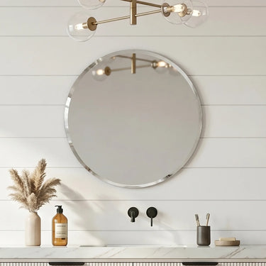 Orbis 600mm round frameless bevelled edge mirror