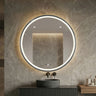 Orbis 800mm Gun Metal round framed led mirror