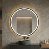 Orbis 600mm Matte Black round framed led mirror