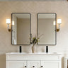 Rectta 450x900mm Matte Black rectangular framed mirror