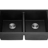 Matte Black Granite Double Bowl Kitchen Sink 813x457mm - RJ Bathroom