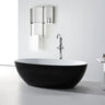 Matte Black n Matte White Freestanding Bathtub 1500/1700mm Stella Oval Round - RJ Bathroom