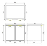 Miami Hampton Shaker 600mm Olive Green PVC Waterproof Wall Hung Vanity Solid Surface Stone top