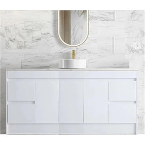 Milano PVC Waterproof 1800mm Vanity Carrara Stone Top - RJ Bathroom