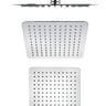 Nova Square Stainless Steel Rain Shower Head 250mm Chrome - RJ Bathroom