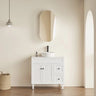 Olivia Pill/Oval Shaped Shaving Cabinet Black Black 450x900mm - RJ Bathroom