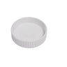 Olley Fluted 400mm solid surface stone round above counter basin in matte white