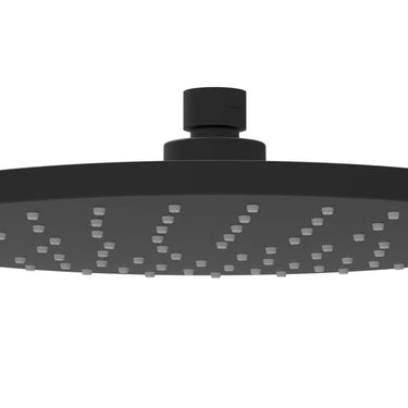 Otus Round Plastic Rainfall Shower Head 250mm Matte Black - RJ Bathroom