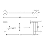 Otus Slimline Metal Shelf Gun Metal - RJ Bathroom