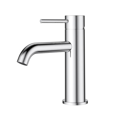 Otus Slimline SS Basin Mixer Curved Spout Chrome - RJ Bathroom