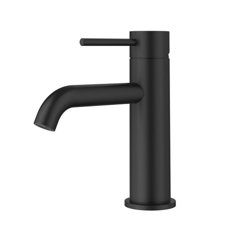 Otus Slimline SS Basin Mixer Curved Spout Matt Black - RJ Bathroom