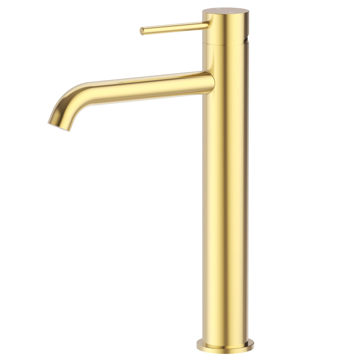 Otus Slimline SS Basin Tall Mixer Curved Spout Brushed Gold - RJ Bathroom