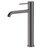 Otus Slimline SS Basin Tall Mixer Curved Spout Gun Metal - RJ Bathroom