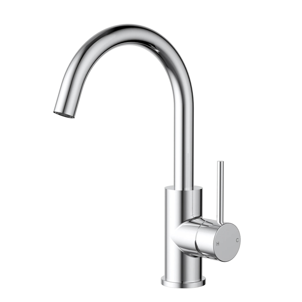 Otus Slimline SS Gooseneck Basin Tall Mixer Chrome - RJ Bathroom