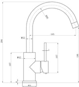 Otus Slimline SS Gooseneck Basin Tall Mixer Gun Metal - RJ Bathroom