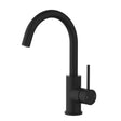 Otus Slimline SS Gooseneck Basin Tall Mixer Matt Black - RJ Bathroom