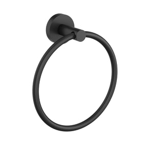 Otus Slimline Towel Ring Matt Black - RJ Bathroom