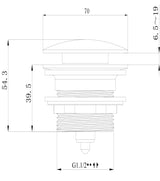 Bathtub Pop-up Waste Gun Metal