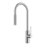 Aziz Chrome Pull-Out Kitchen Sink Mixer, front view