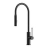 Aziz Matte Black Pull-Out Kitchen Sink Mixer, front view