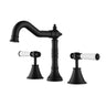 Ikon Clasico Hampton Matte Black Basin Tap Set - Ceramic Handle, Lead Free (PCK90NZ04A-LF-MB)