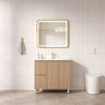 Rita Timber Look Elegant Oak 900mm Freestanding Vanity with left hand drawers on adjustable legs - RJ Bathroom