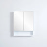 Riva Gloss White PVC Waterproof 600mm Copper - Free Mirrored Shaving Cabinet with Shelf - RJ Bathroom