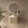 Rome Timeber Look Fluted Curved All Drawer Wall Hung Vanity 600mm Bur Oak - RJ Bathroom