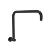 Round Rectangle Curved Shower Arm 400mm Matt Black - RJ Bathroom