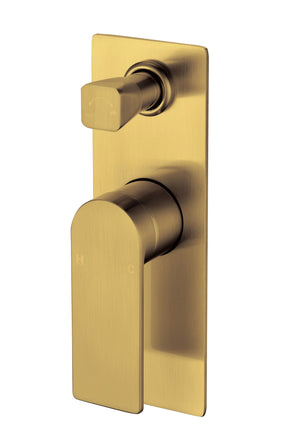 Ruki Wall Mixer with Diverter Brushed Gold - RJ Bathroom