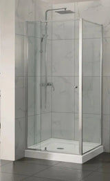 Semi Frameless Pivot Door Corner Chrome Shower Screen