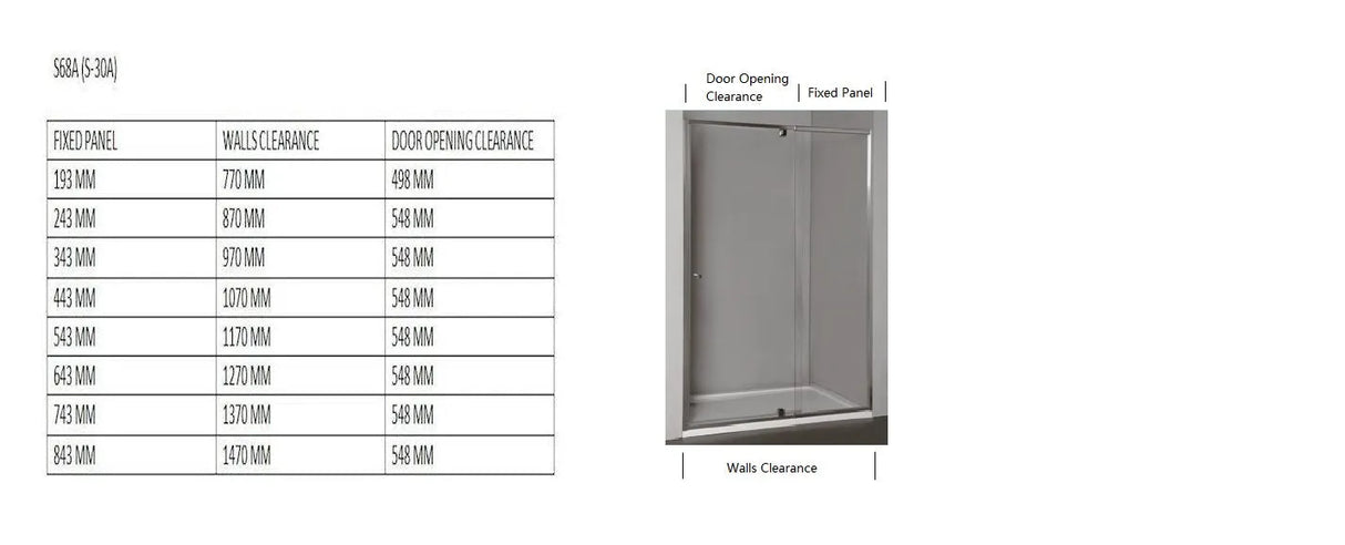 Semi Frameless Pivot Door Corner Chrome Shower Screen