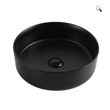 Sasso 30 Round Above Counter Matte Black Basin - RJ Bathroom