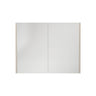 Camden 900mm mirror shaving cabinet in Coastal Oak with two mirrored doors - RJ Bathroom
