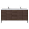 Scandinavia 1800mm Double Bowl Walnut Timber Freestanding Vanity front view - RJ Bathroom