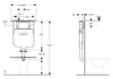 Zeus Geberit Rimless Tornado In Wall Cistern Ceramic Easy Height Toilet Suite
