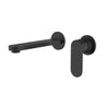 Sora SS Stainless Steel Wall Basin Mixer Set w 185mm Spout Matte Black – Separate Backplates - RJ Bathroom
