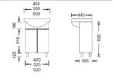 Semi-Recessed Two Doors Vanity 550mm