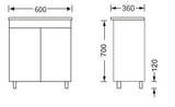 Ensuite Slim Narrow Compact Vanity - 600x360mm